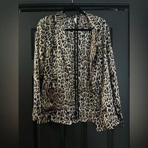 Glam Satin Animal Print Blazer